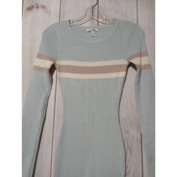 Fashion Nova Dress Ladies‎ Small Blue Ribbed Mini Long Sleeve - Picture 4 of 7